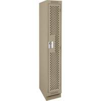 Clean Line Lockers, 12" x 15" x 76", Steel, Beige, Rivet (Assembled), Perforated Nia-Chem Ltd.