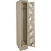Clean Line Lockers, 12" x 15" x 76", Steel, Beige, Rivet (Assembled), Perforated Nia-Chem Ltd.