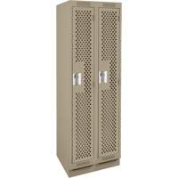 Clean Line Lockers, Bank of 2, 24" x 15" x 76", Steel, Beige, Rivet (Assembled), Perforated Nia-Chem Ltd.