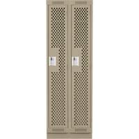 Clean Line Lockers, Bank of 2, 24" x 15" x 76", Steel, Beige, Rivet (Assembled), Perforated Nia-Chem Ltd.