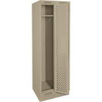 Clean Line Lockers, Bank of 2, 24" x 15" x 76", Steel, Beige, Rivet (Assembled), Perforated Nia-Chem Ltd.