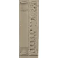 Clean Line Lockers, Bank of 2, 24" x 15" x 76", Steel, Beige, Rivet (Assembled), Perforated Nia-Chem Ltd.