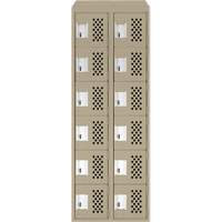 Assembled Lockerettes Clean Line Perforated Economy Lockers, 6 -tier, Bank of 2, 18" x 72" x 12", Steel Nia-Chem Ltd.