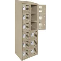Assembled Lockerettes Clean Line Perforated Economy Lockers, 6 -tier, Bank of 2, 18" x 72" x 12", Steel Nia-Chem Ltd.