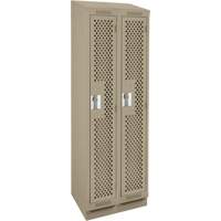 Casiers Clean Line, Bloc de 2, 24" x 15" x 82", Acier, Beige, Rivet (assembl&eacute;), Perfor&eacute; Nia-Chem Ltd.