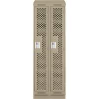 Casiers Clean Line, Bloc de 2, 24" x 15" x 82", Acier, Beige, Rivet (assembl&eacute;), Perfor&eacute; Nia-Chem Ltd.