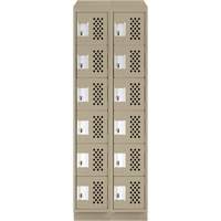 Assembled Lockerettes Clean Line Perforated Economy Lockers, 6 -tier, Bank of 2, 18" x 72" x 12", Steel Nia-Chem Ltd.
