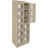 Assembled Lockerettes Clean Line Perforated Economy Lockers, 6 -tier, Bank of 2, 18" x 72" x 12", Steel Nia-Chem Ltd.