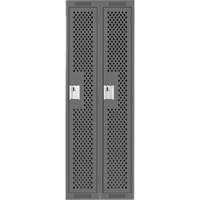 Clean Line Lockers, Bank of 2, 24" x 15" x 72", Steel, Charcoal, Rivet (Assembled), Perforated Nia-Chem Ltd.
