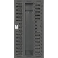 Clean Line Lockers, Bank of 3, 36" x 15" x 72", Steel, Charcoal, Rivet (Assembled), Perforated Nia-Chem Ltd.