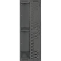 Clean Line Lockers, 2 -tier, Bank of 2, 24" x 12" x 72", Steel, Charcoal, Rivet (Assembled), Perforated Nia-Chem Ltd.