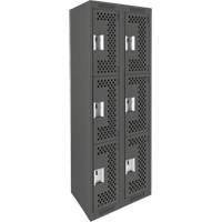 Casiers Clean Line, 3 niveaux, Bloc de 2, 24" x 12" x 72", Acier, Charbon, Rivet (assembl&eacute;), Perfor&eacute; Nia-Chem Ltd.