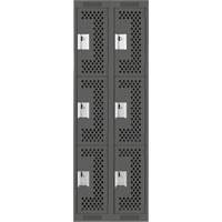 Casiers Clean Line, 3 niveaux, Bloc de 2, 24" x 12" x 72", Acier, Charbon, Rivet (assembl&eacute;), Perfor&eacute; Nia-Chem Ltd.