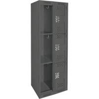 Casiers Clean Line, 3 niveaux, Bloc de 2, 24" x 12" x 72", Acier, Charbon, Rivet (assembl&eacute;), Perfor&eacute; Nia-Chem Ltd.