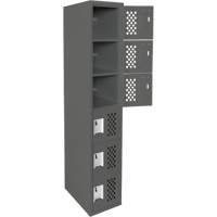 Petits casiers &eacute;conomiques assembl&eacute;s et perfor&eacute;s Clean Line, 6 niveaux, 18" x 72" x 12", Acier Nia-Chem Ltd.