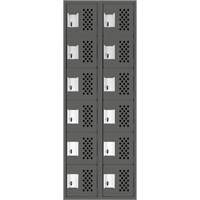 Assembled Lockerettes Clean Line Perforated Economy Lockers, 6 -tier, Bank of 2, 18" x 72" x 12", Steel Nia-Chem Ltd.