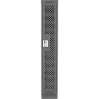Clean Line Lockers, 12" x 15" x 76", Steel, Charcoal, Rivet (Assembled), Perforated Nia-Chem Ltd.
