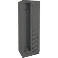 Clean Line Lockers, Bank of 2, 24" x 15" x 76", Steel, Charcoal, Rivet (Assembled), Perforated Nia-Chem Ltd.