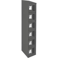 Assembled Lockerettes Clean Line Perforated Economy Lockers, 6 -tier, 18" x 72" x 12", Steel Nia-Chem Ltd.