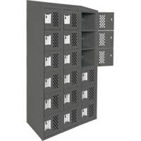 Assembled Lockerettes Clean Line Perforated Economy Lockers, 6 -tier, Bank of 3, 18" x 72" x 12", Steel Nia-Chem Ltd.