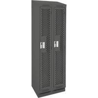 Casiers Clean Line, Bloc de 2, 24" x 15" x 82", Acier, Charbon, Rivet (assembl&eacute;), Perfor&eacute; Nia-Chem Ltd.