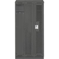 Clean Line Lockers, Bank of 3, 36" x 15" x 82", Steel, Charcoal, Rivet (Assembled), Perforated Nia-Chem Ltd.