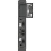 Clean Line Lockers, 3 -tier, 12" x 15" x 82", Steel, Charcoal, Rivet (Assembled), Perforated Nia-Chem Ltd.