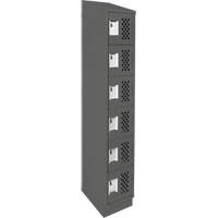 Assembled Lockerettes Clean Line Perforated Economy Lockers, 6 -tier, 18" x 72" x 12", Steel Nia-Chem Ltd.