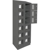 Assembled Lockerettes Clean Line Perforated Economy Lockers, 6 -tier, Bank of 2, 18" x 72" x 12", Steel Nia-Chem Ltd.