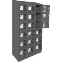 Assembled Lockerettes Clean Line Perforated Economy Lockers, 6 -tier, Bank of 3, 18" x 72" x 12", Steel Nia-Chem Ltd.