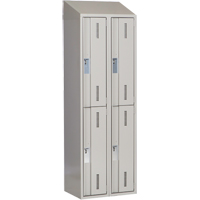 Concorde Heavy-Duty Lockers, 2 -tier, Bank of 2, 24" x 18" x 78", Steel, Grey, Welded (Assembled) Nia-Chem Ltd.