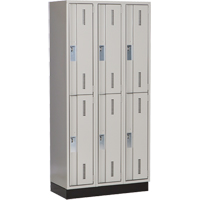 Concorde Heavy-Duty Lockers, 2 -tier, Bank of 3, 36" x 18" x 76", Steel, Grey, Welded (Assembled) Nia-Chem Ltd.