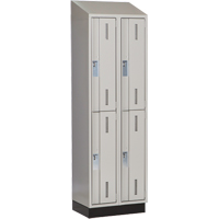 Concorde Heavy-Duty Lockers, 2 -tier, Bank of 2, 24" x 18" x 82", Steel, Grey, Welded (Assembled) Nia-Chem Ltd.