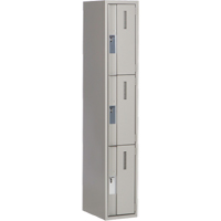 Concorde Heavy-Duty Lockers, 3 -tier, 12" x 18" x 72", Steel, Grey, Welded (Assembled) Nia-Chem Ltd.