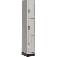 Concorde Heavy-Duty Lockers, 3 -tier, 12" x 18" x 76", Steel, Grey, Welded (Assembled) Nia-Chem Ltd.