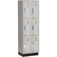 Concorde Heavy-Duty Lockers, 3 -tier, Bank of 2, 24" x 18" x 76", Steel, Grey, Welded (Assembled) Nia-Chem Ltd.