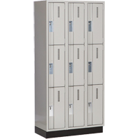 Concorde Heavy-Duty Lockers, 3 -tier, Bank of 3, 36" x 18" x 76", Steel, Grey, Welded (Assembled) Nia-Chem Ltd.