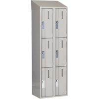 Concorde Heavy-Duty Lockers, 3 -tier, Bank of 2, 24" x 18" x 78", Steel, Grey, Welded (Assembled) Nia-Chem Ltd.