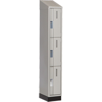 Concorde Heavy-Duty Lockers, 3 -tier, 12" x 18" x 82", Steel, Grey, Welded (Assembled) Nia-Chem Ltd.