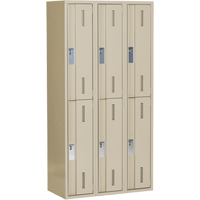 Concorde Heavy-Duty Lockers, 2 -tier, Bank of 3, 36" x 18" x 72", Steel, Beige, Welded (Assembled) Nia-Chem Ltd.