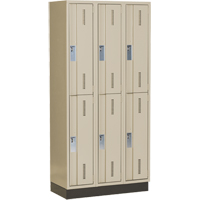 Concorde Heavy-Duty Lockers, 2 -tier, Bank of 3, 36" x 18" x 76", Steel, Beige, Welded (Assembled) Nia-Chem Ltd.