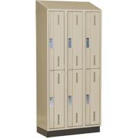 Concorde Heavy-Duty Lockers, 2 -tier, Bank of 3, 36" x 18" x 82", Steel, Beige, Welded (Assembled) Nia-Chem Ltd.