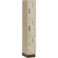 Concorde Heavy-Duty Lockers, 3 -tier, 12" x 18" x 76", Steel, Beige, Welded (Assembled) Nia-Chem Ltd.