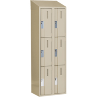 Concorde Heavy-Duty Lockers, 3 -tier, Bank of 2, 24" x 18" x 78", Steel, Beige, Welded (Assembled) Nia-Chem Ltd.