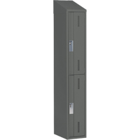 Concorde Heavy-Duty Lockers, 2 -tier, 12" x 18" x 78", Steel, Charcoal, Welded (Assembled) Nia-Chem Ltd.