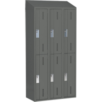 Concorde Heavy-Duty Lockers, 2 -tier, Bank of 3, 36" x 18" x 78", Steel, Charcoal, Welded (Assembled) Nia-Chem Ltd.