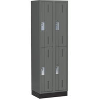 Concorde Heavy-Duty Lockers, 2 -tier, Bank of 2, 24" x 18" x 76", Steel, Charcoal, Welded (Assembled) Nia-Chem Ltd.