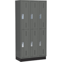 Concorde Heavy-Duty Lockers, 2 -tier, Bank of 3, 36" x 18" x 76", Steel, Charcoal, Welded (Assembled) Nia-Chem Ltd.