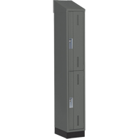 Concorde Heavy-Duty Lockers, 2 -tier, 12" x 18" x 82", Steel, Charcoal, Welded (Assembled) Nia-Chem Ltd.