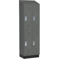 Concorde Heavy-Duty Lockers, 2 -tier, Bank of 2, 24" x 18" x 82", Steel, Charcoal, Welded (Assembled) Nia-Chem Ltd.